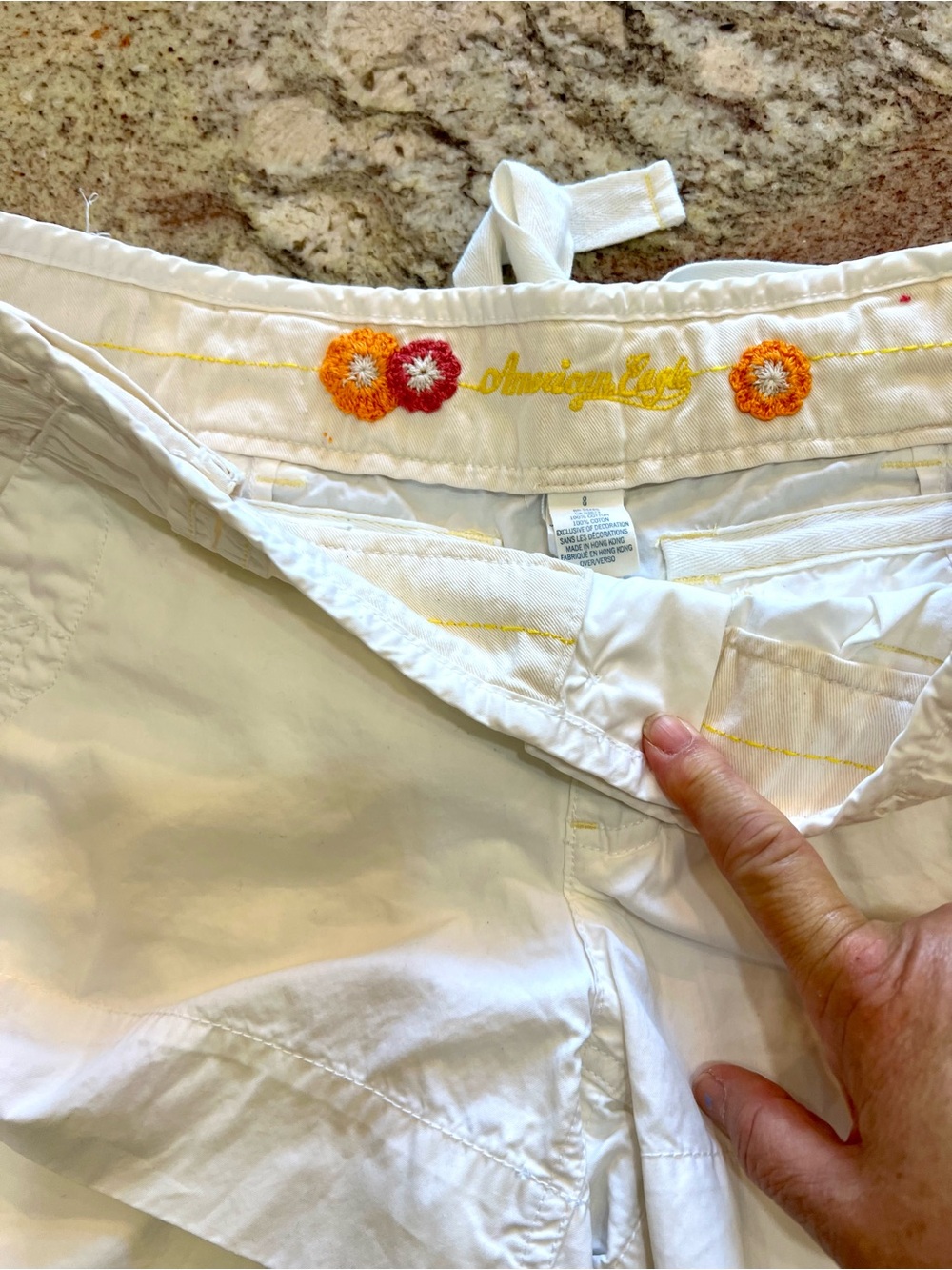 AEO NEW White Women's Casual Cotton Shorts 8 - Picture 5 of 7